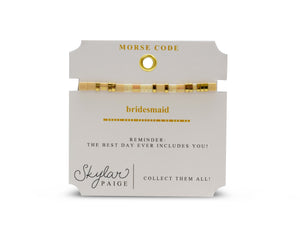 Skylar Paige - BRIDESMAID - Morse Code Tila Beaded Bracelet - Shimmering Champagne