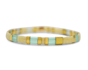 Skylar Paige - BREATHE - Morse Code Tila Beaded Bracelet - Mint To Be