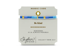 Skylar Paige - BE KIND - Morse Code Tila Beaded Bracelet