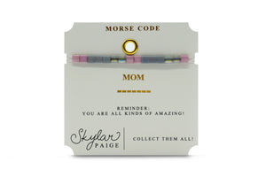 Skylar Paige - MOM - Morse Code Tila Beaded Bracelet