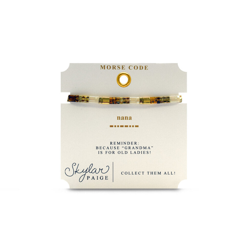 NANA - Morse Code Tila Beaded Bracelet – Stia Jewelry