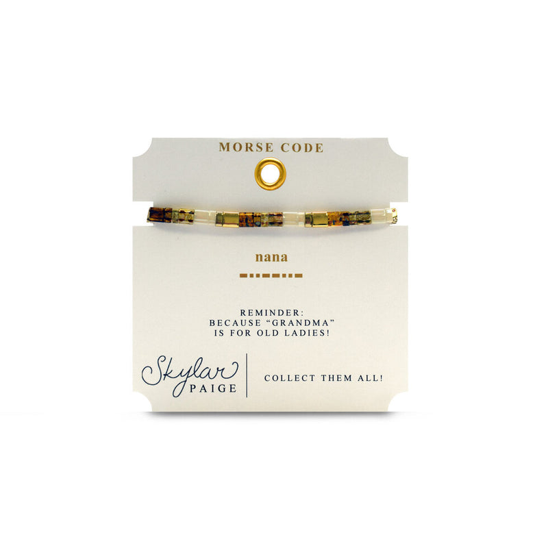 NANA - Morse Code Tila Beaded Bracelet – Stia Jewelry