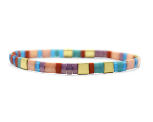 Skylar Paige - CELEBRATE - Morse Code Tila Beaded Bracelet - Colorful Confetti