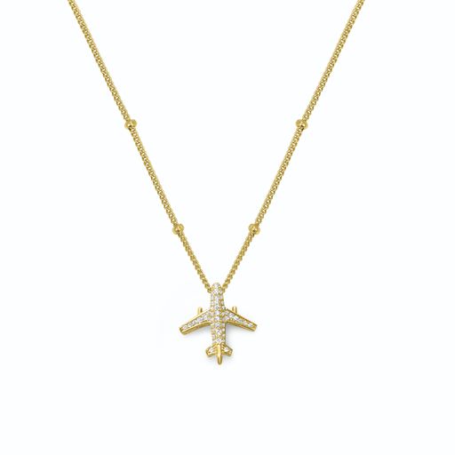 Pavé Take Flight Airplane (Gold)