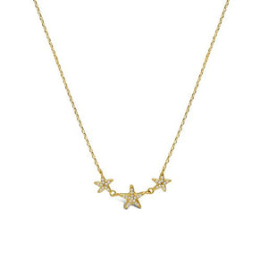 Pavé Dancing Starfish Necklace (Gold)