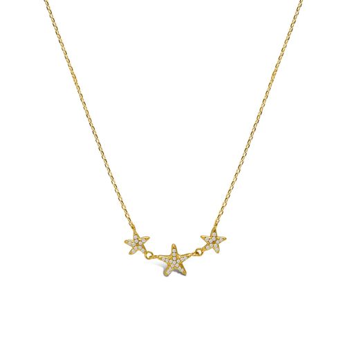 Pavé Dancing Starfish Necklace (Gold)