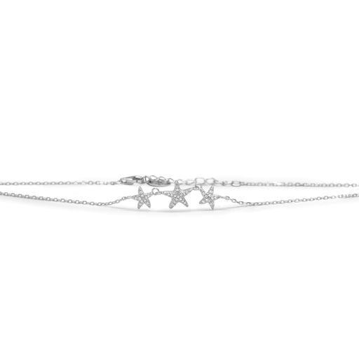 Pavé Dancing Starfish Anklet (Silver)