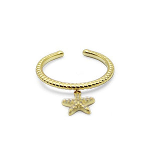 Pavé Dancing Starfish Ring (Gold)