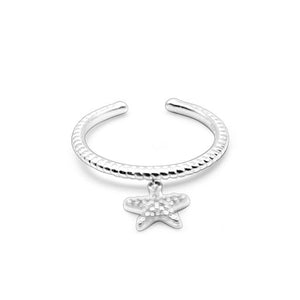 Pavé Dancing Starfish Ring (Silver)