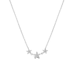 Pavé Dancing Starfish Necklace (Silver)