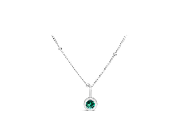 Emerald CZ Birthstone Necklace (May)