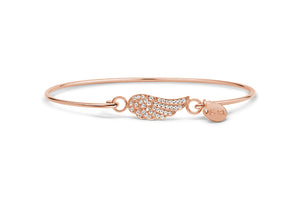 Rose Gold Bracelet Pavé Wing