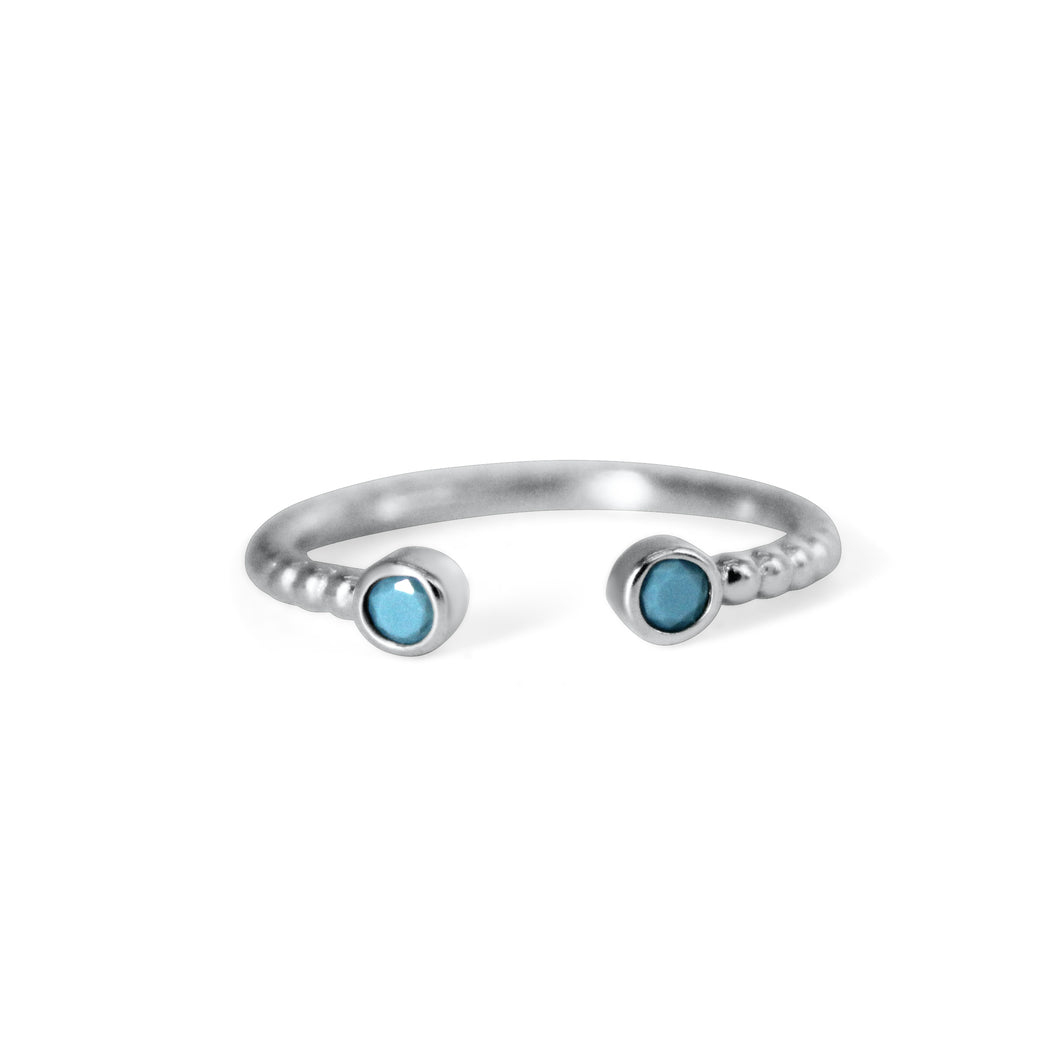 Turquoise CZ Droplet Ring