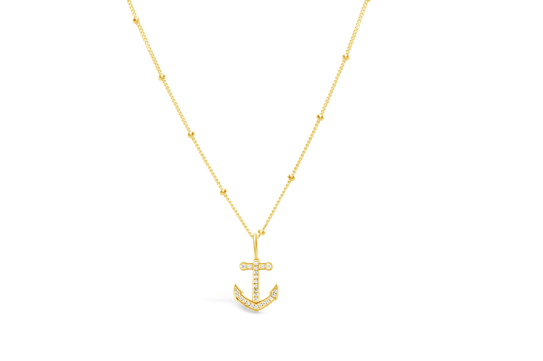 Stia by the Sea Pavé Anchor Necklace
