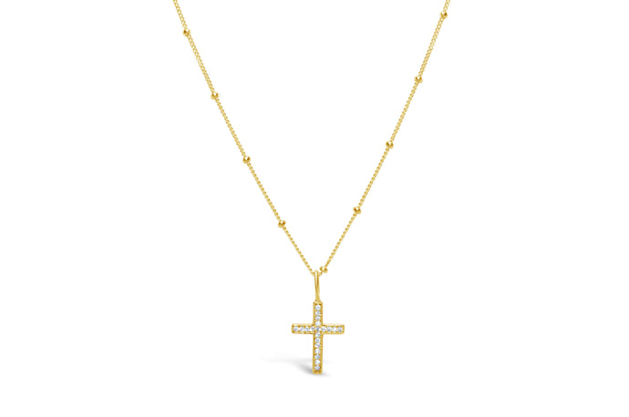Charm & Chain Necklace Pavé Cross