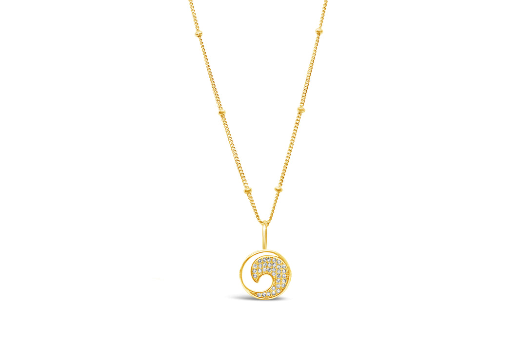 Stia by the Sea Pavé Wave Necklace