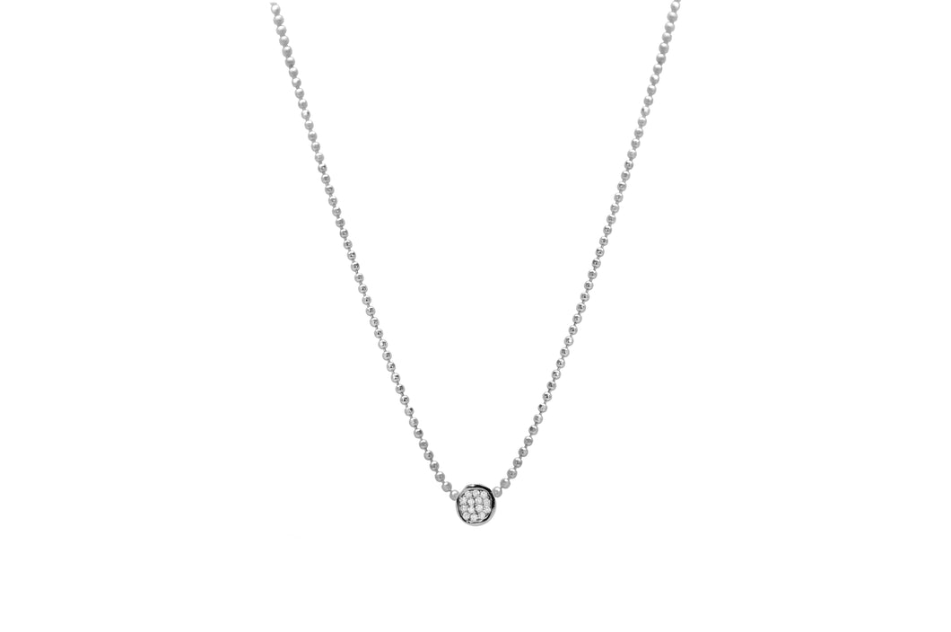 Diamond Cut Pavé Disk Slider Necklace