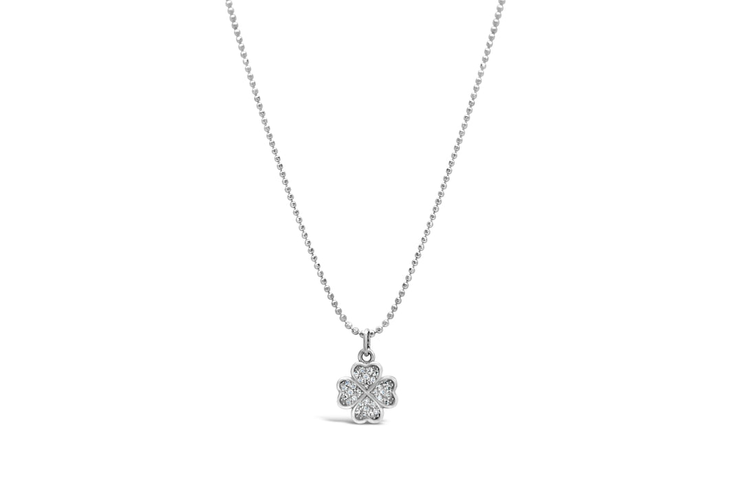 Diamond Cut Pavé Clover Necklace