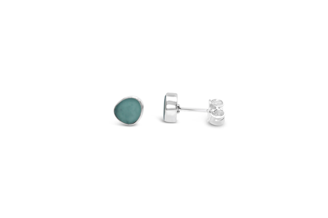 Stia by the Sea Aqua Sea Glass Stud Earring