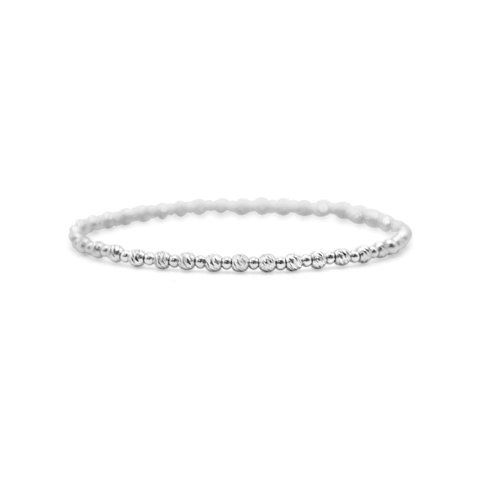 Silver Stretch Bracelet - Diamond Cut 3MM 1 to 1 Silver