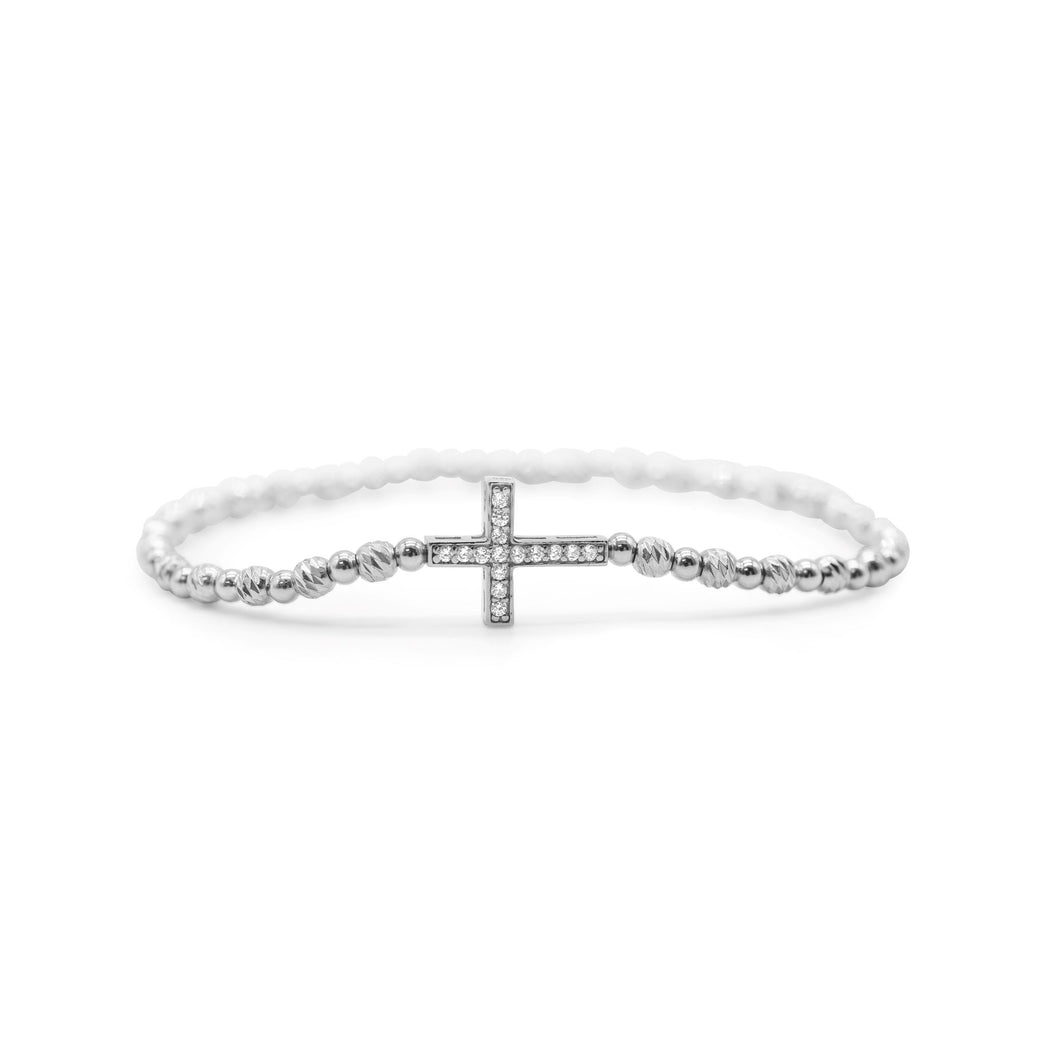 Silver Stretch Bracelet - Iconic Cross