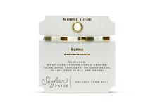 Skylar Paige - KARMA - Morse Code Tila Beaded Bracelet - Meditation Mint
