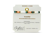 Skylar Paige - BEAUTIFUL - Morse Code Tila Beaded Bracelet - Prizeworthy Peach