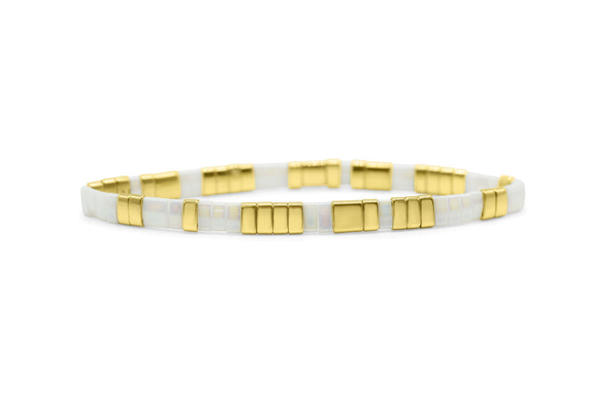 Good Vibes - Morse Code Tila Beaded Bracelet – Dandelion Jewelry